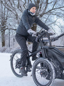 Lastenrad Cargobike Livelo am Schnee in Schweden