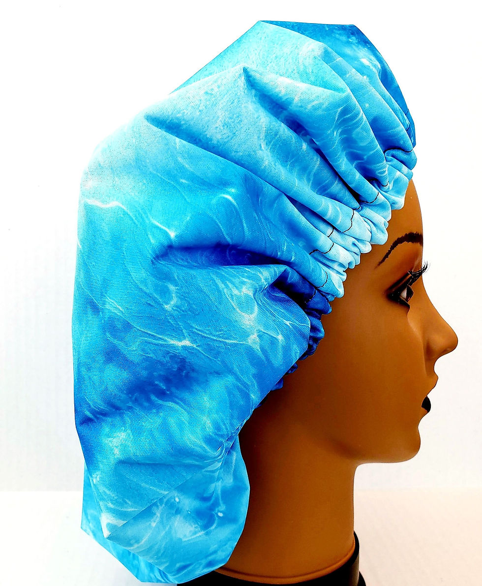 Thumbnail: Shower Cap - Ocean extra large adult reusable