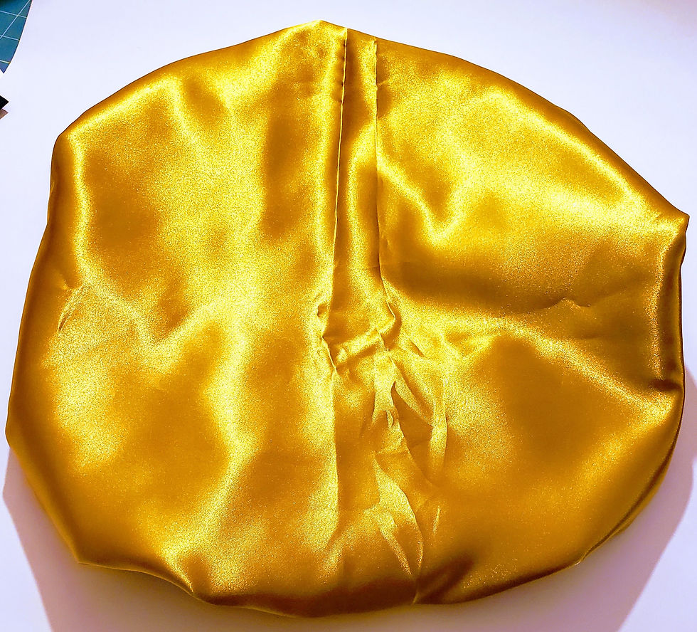 Thumbnail: Gold and Teal XL Satin Hair Bonnet