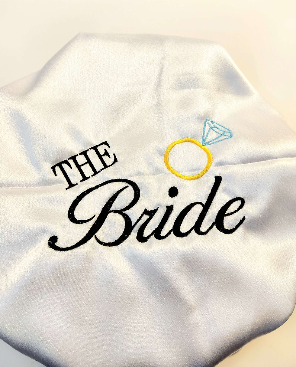 Thumbnail: Bride Wedding Satin Hair Bonnet - Adult