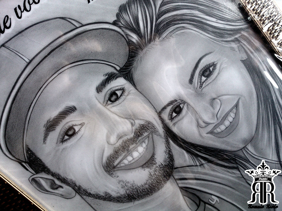 Desenho Realista Mayara e Eder