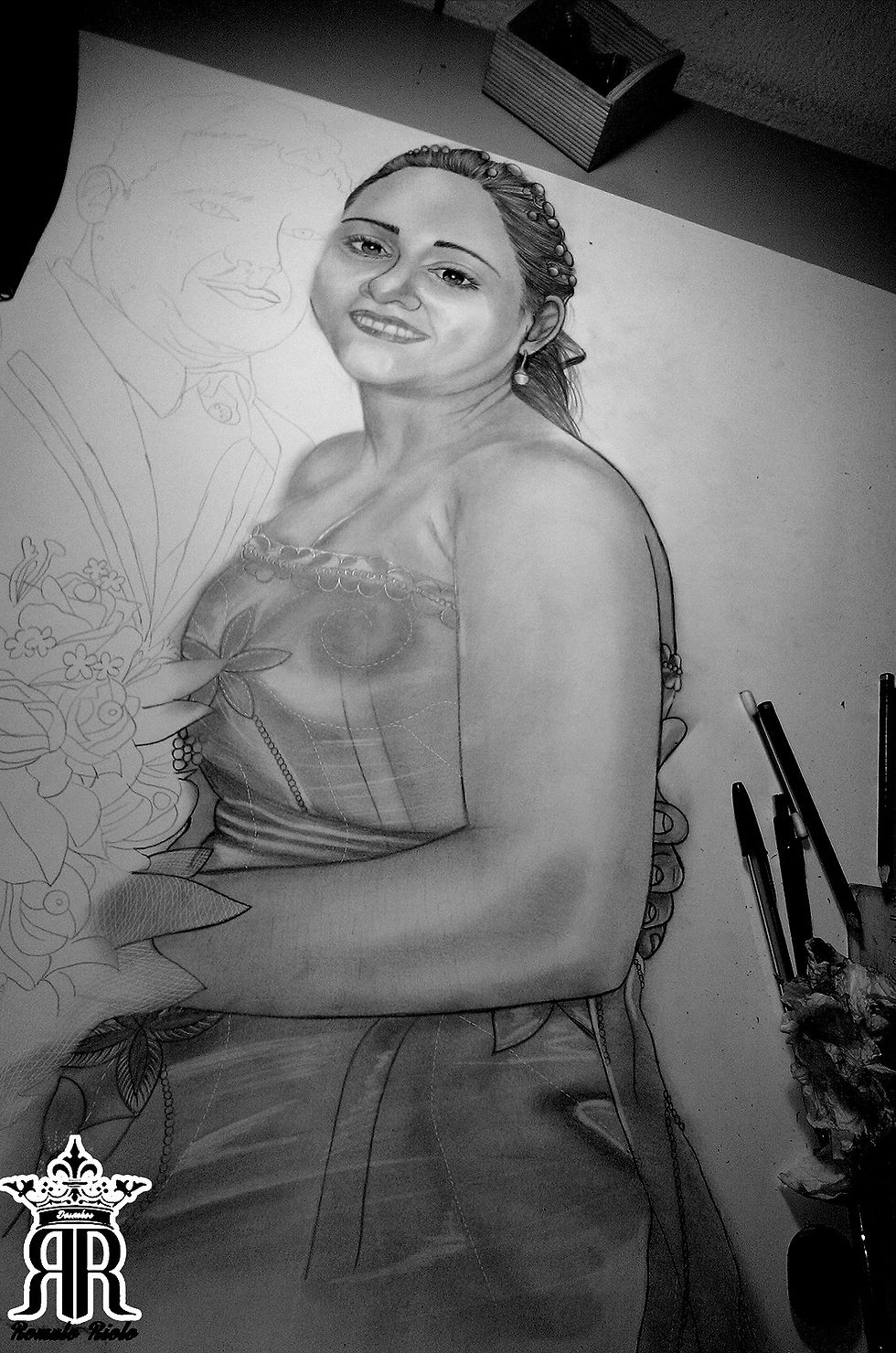 Desenho Realista Antônio e Vandinha.