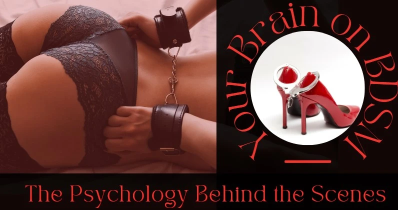 Advertisement for workshop with a lady with her hands consensually handcuffed.