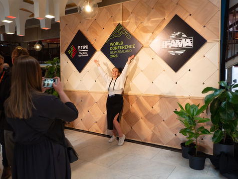 Timber media wall for events