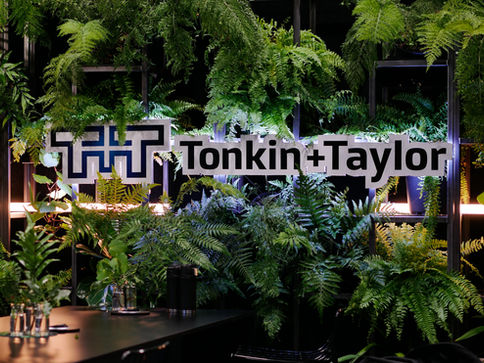 Custom branding and plant decor