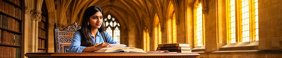 South Asian student studying in a historic European university library — Charles University Prague guide for Asian students