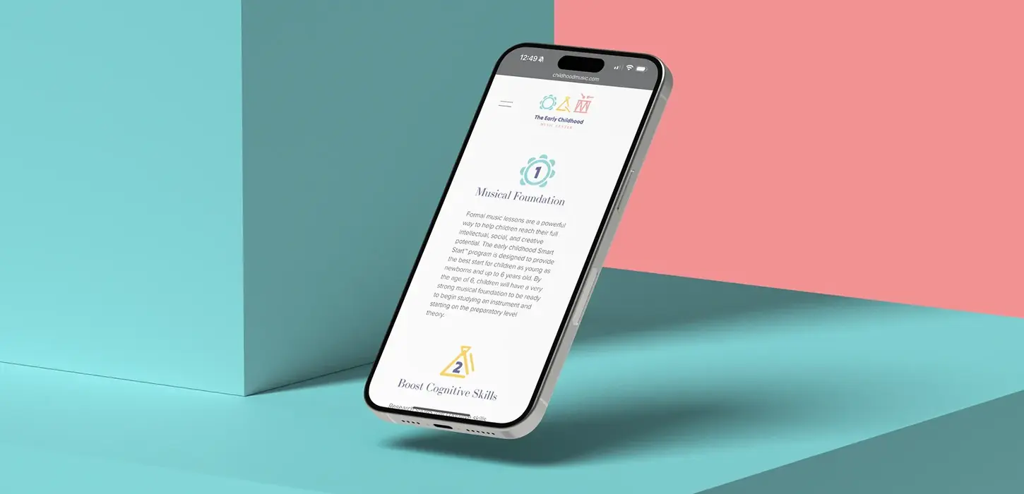 Mobile website for education brand