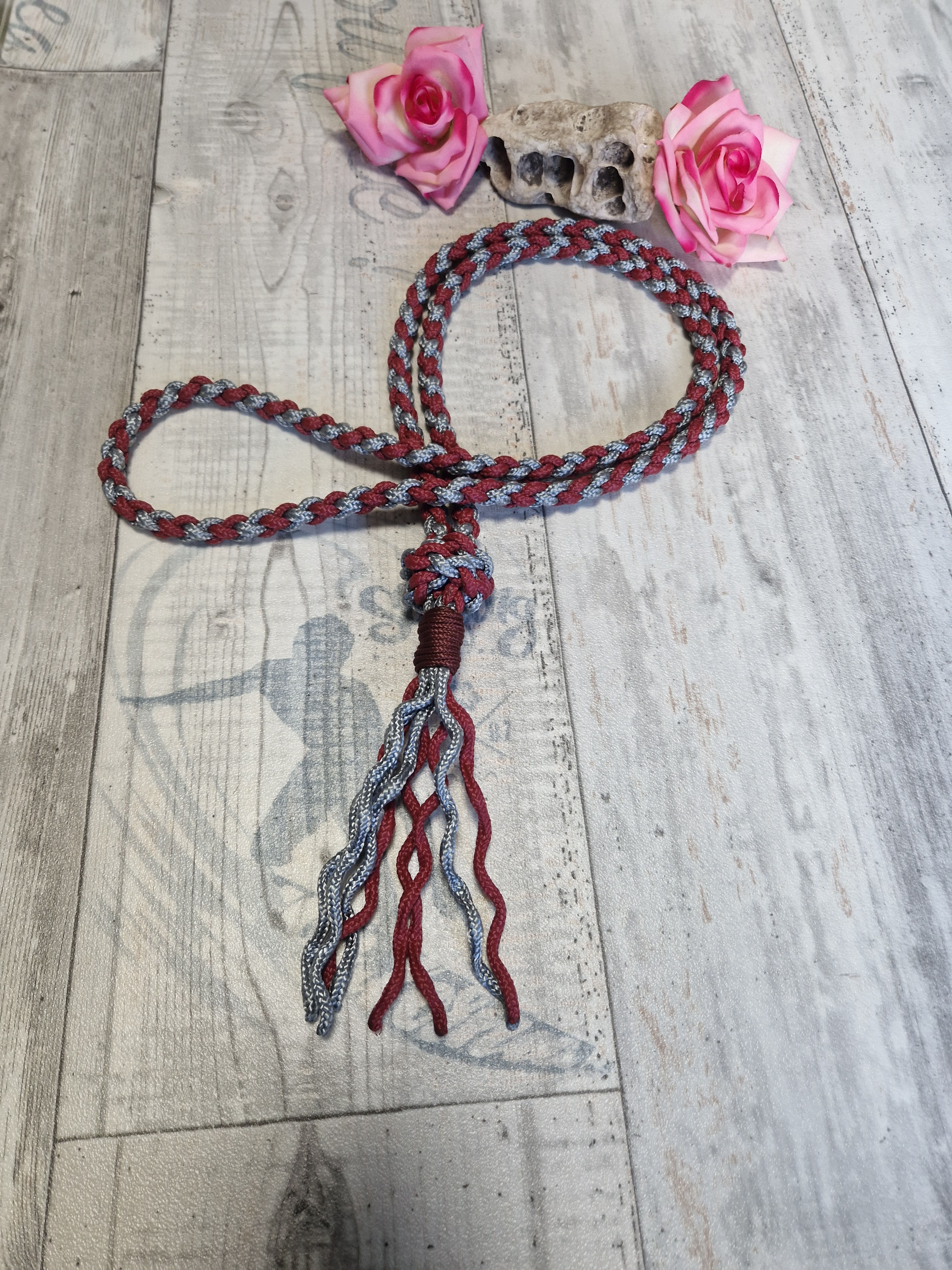 Halsring Weinrot-Charcoal