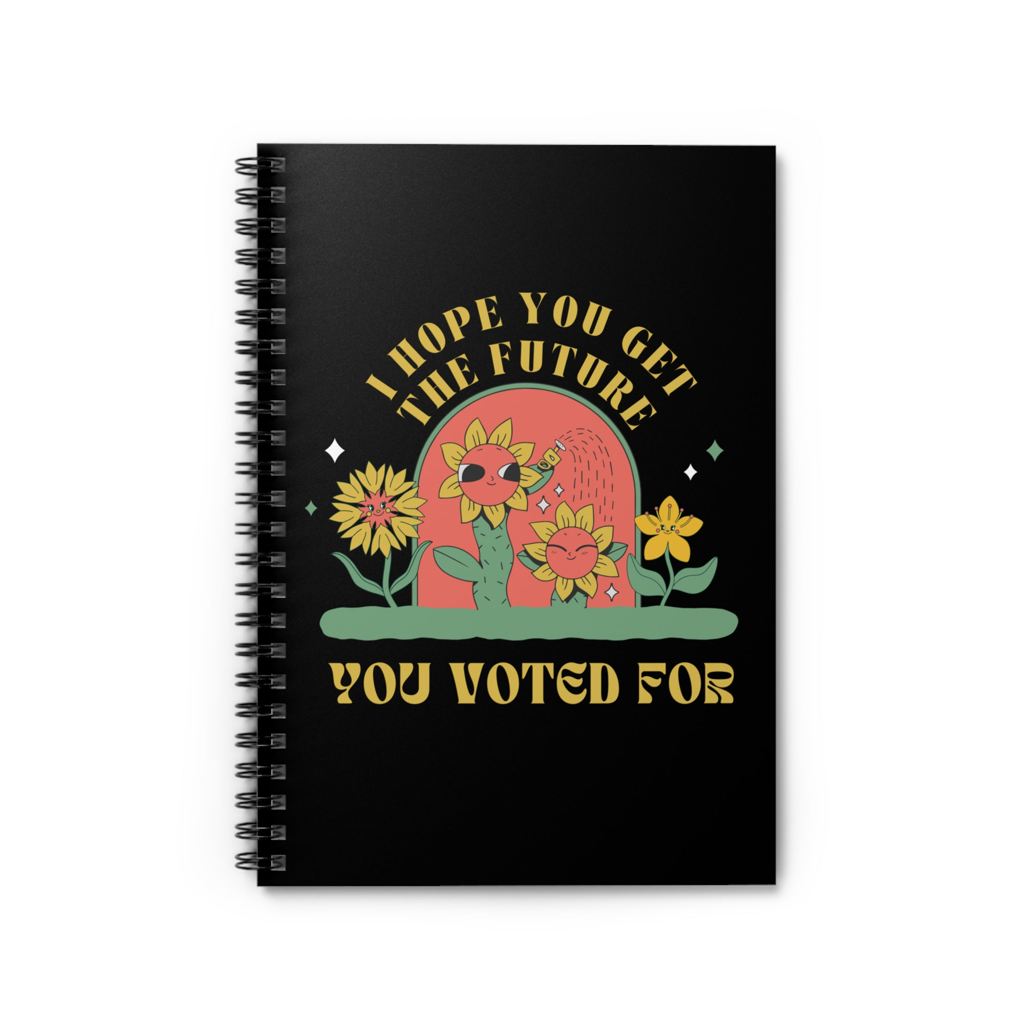 Spiral Ruled Line Notebook - Flowers