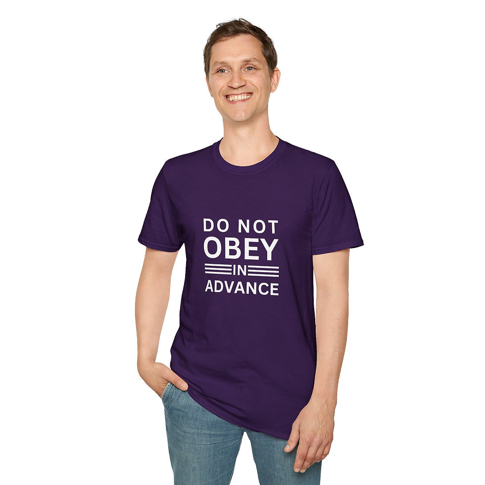 Thumbnail: Unisex Softstyle T-Shirt - Do Not Obey in Advance