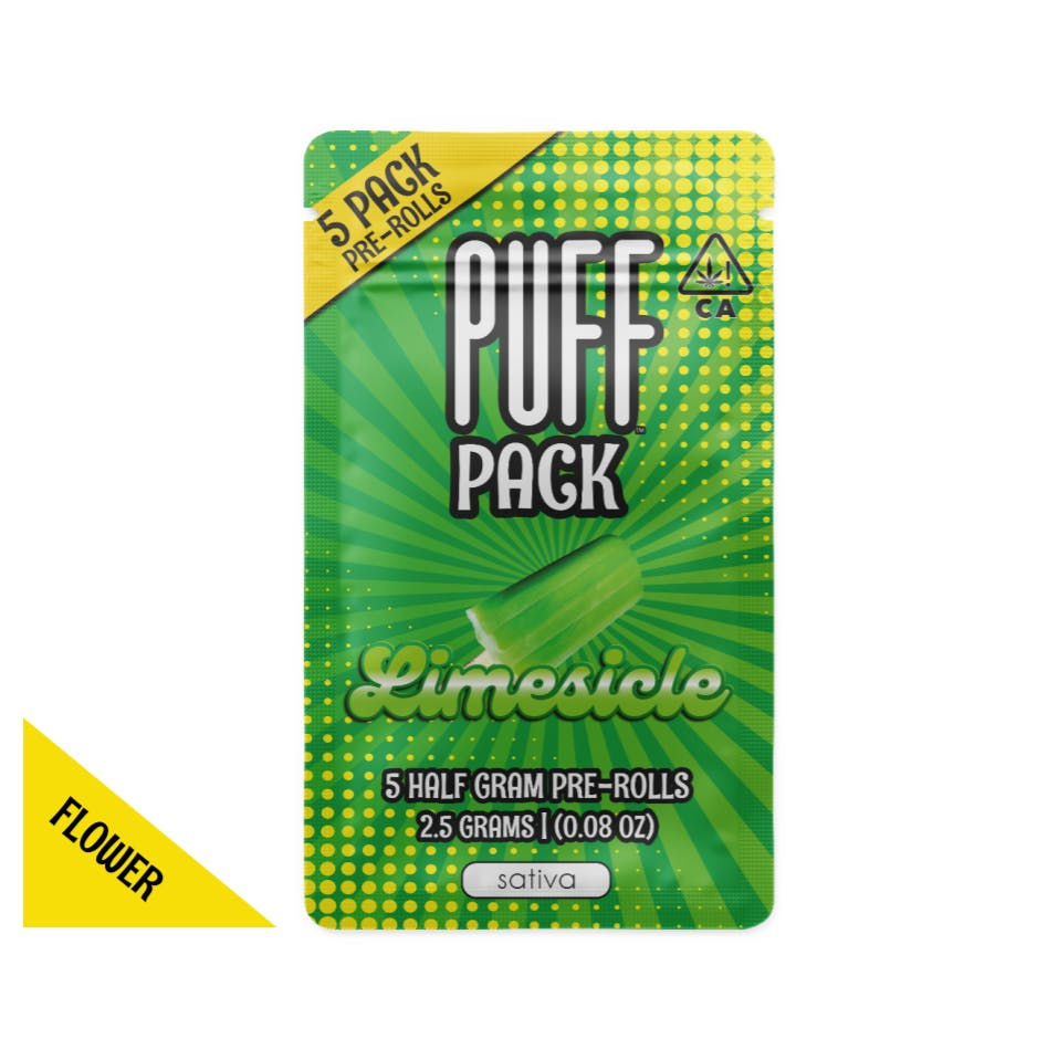 Limesicle - sativa - 5 pack pre-rolls - 2.5 gram