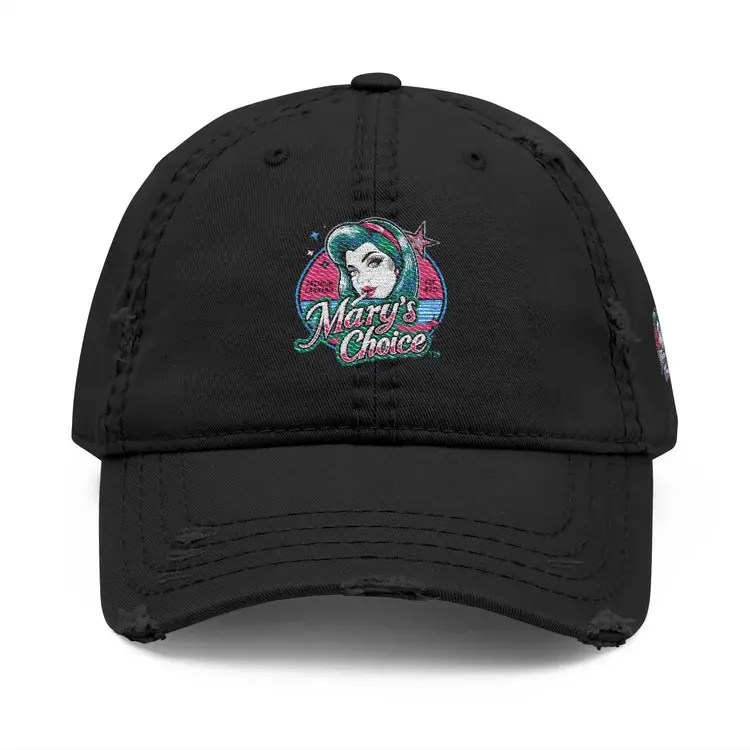 Thumbnail: Vintage Distressed Dad Hat - Mary's Choice Embroidery