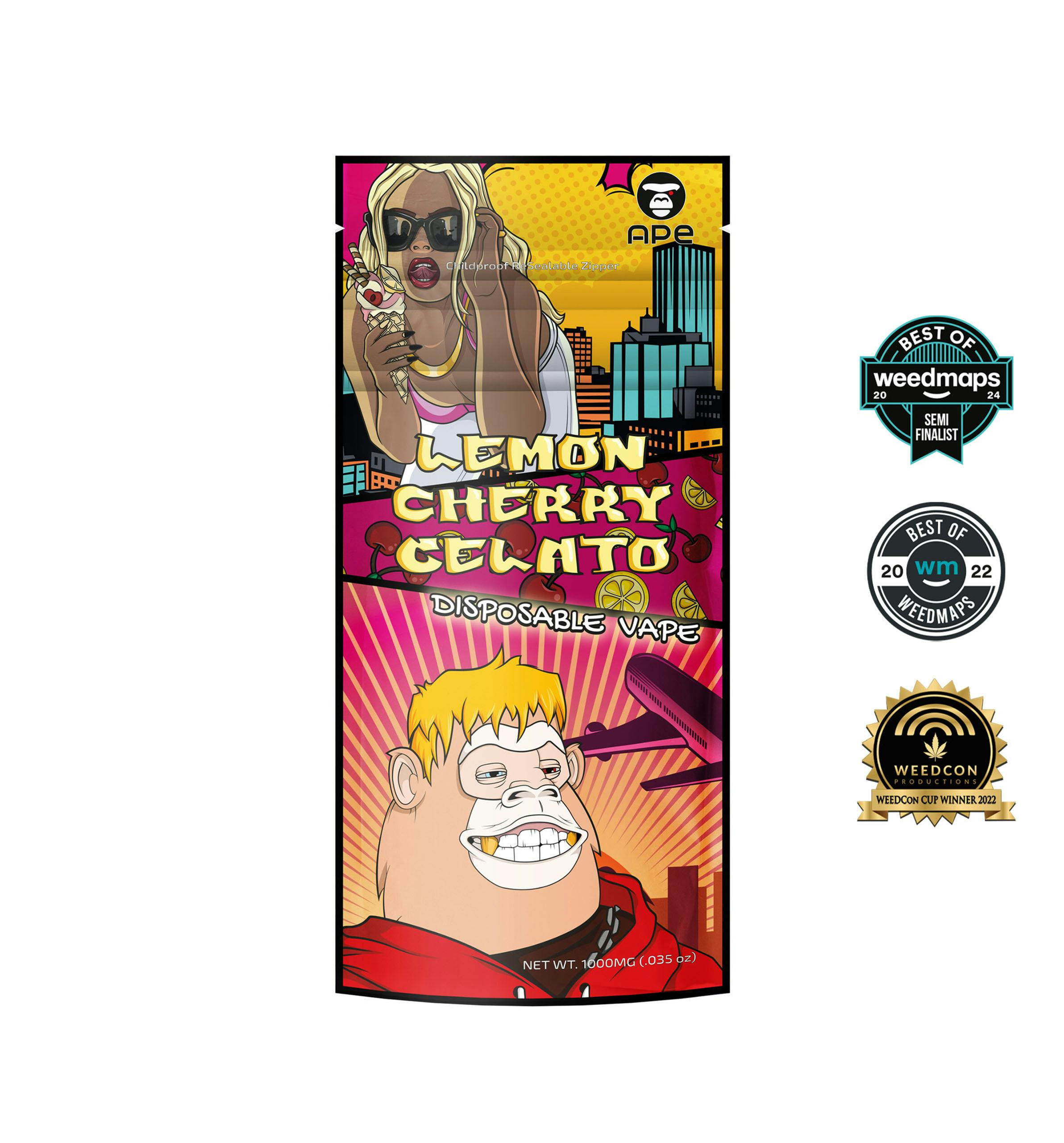 Lemon Cherry Gelato (Hybrid) — 1g APE Disposable Vape