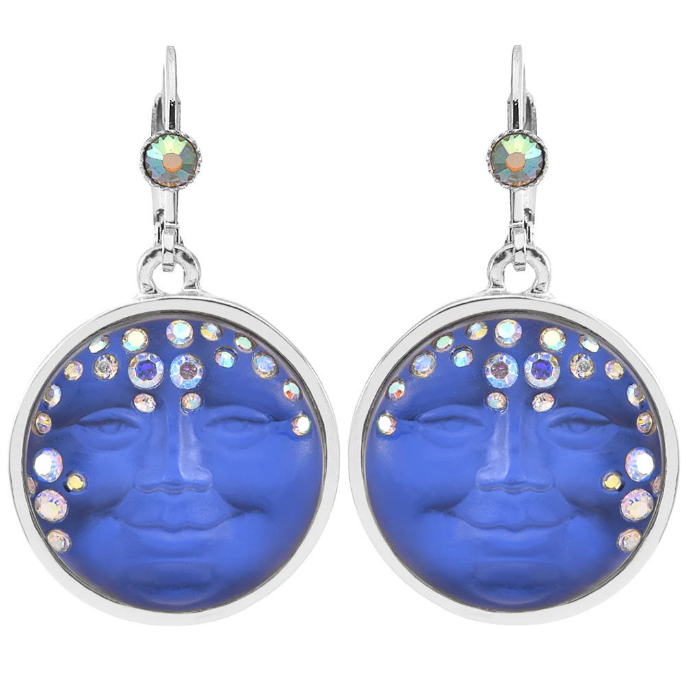 Kirks Folly Enchanted Goddess Illusion Seaview Moon Leverback Earrings
