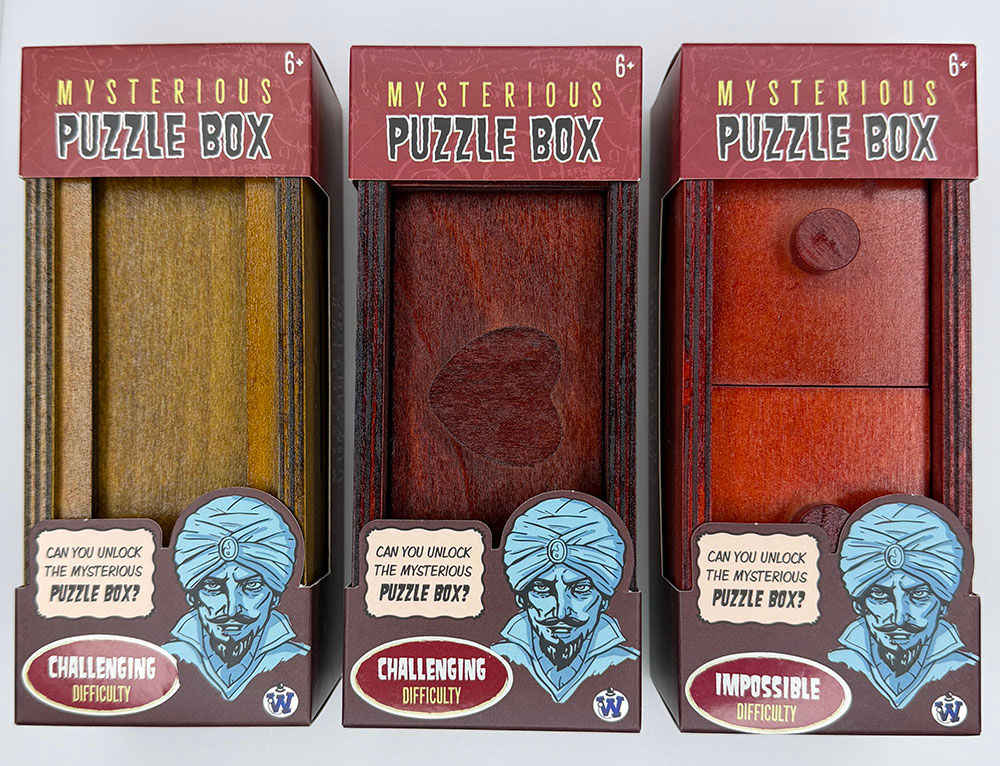 MYSTERIOUS PUZZLE GIFT BOX SET of 3 - gift card / cash holder- tickets lottery