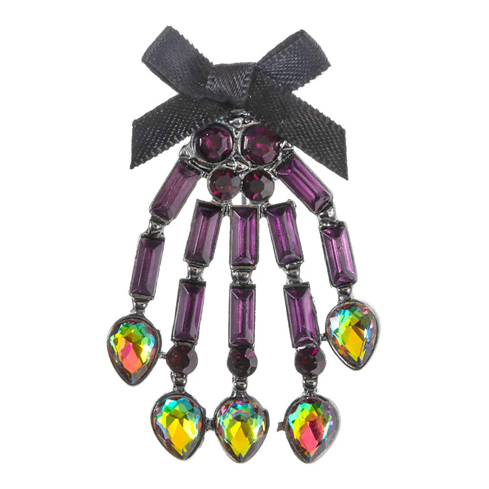 Kirks Folly Mrs Bones Skeleton Hand Pin - hematite