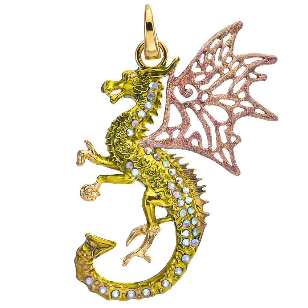 Kirks Folly Volcaris Dragon Protector Open Ring Charm goldtone