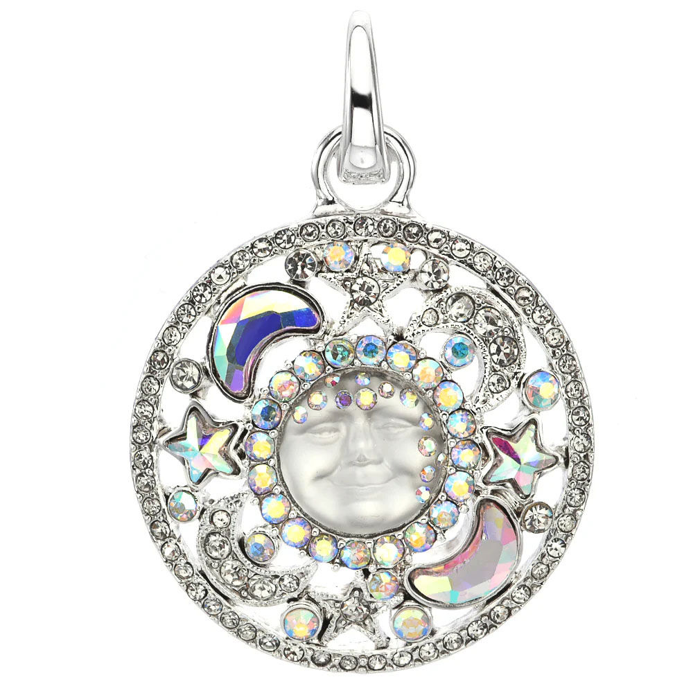 Kirks Folly Seaview Moon Celestial Dream Open Ring Charm silvertone