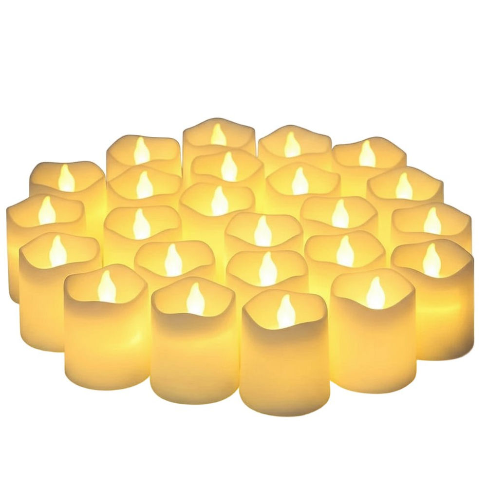 Heart-Shaped Flameless LED Tealight Candles (24 Pack)
