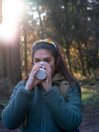 hot chocolate on a hike