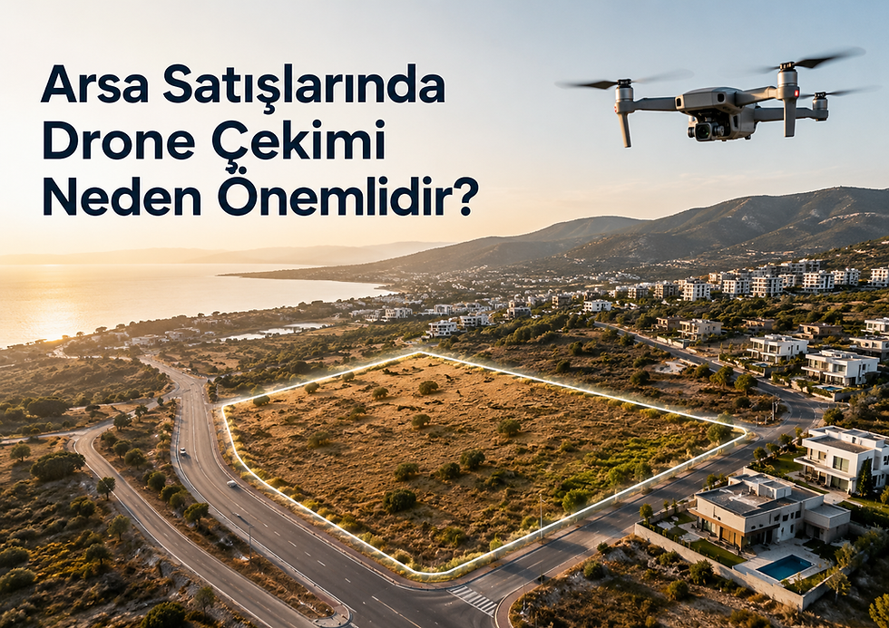 Arsa satışında konum, ulaşım yolları ve çevre avantajlarını gösteren profesyonel drone çekimi