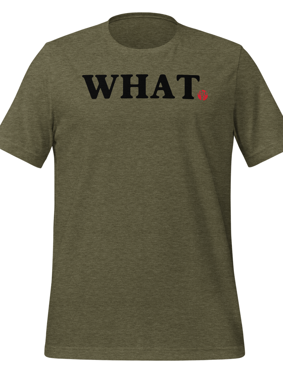Men's olive green WHAT t-shirt