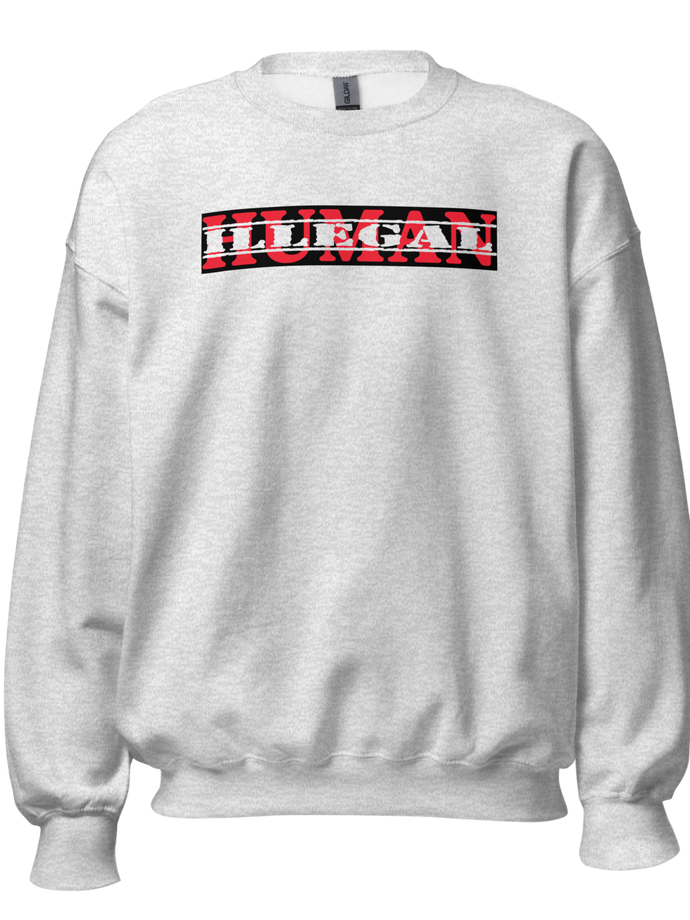 Unisex sweatshirt with "HUMAN" text