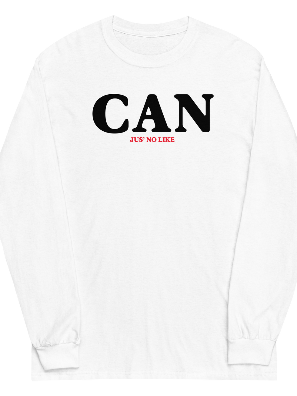White long-sleeve shirt with "CAN"
