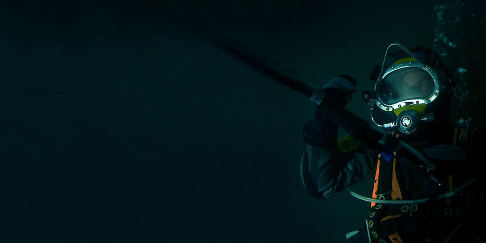Commercial diver working underwater