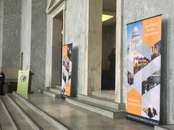Pop-up banners and podium sign featured in the Rayburn Building (Washington, DC)