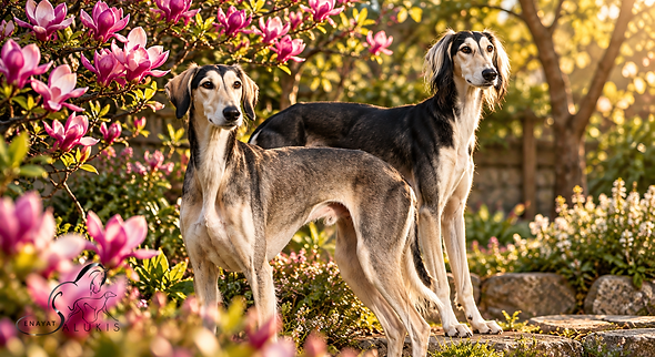 Salukis Among Magnolia Blossoms.png