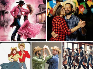 Country two step and line dance dancers