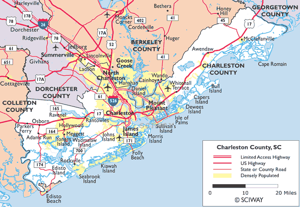 Charleston Area Counties, Cities, Highways, & Island Communities