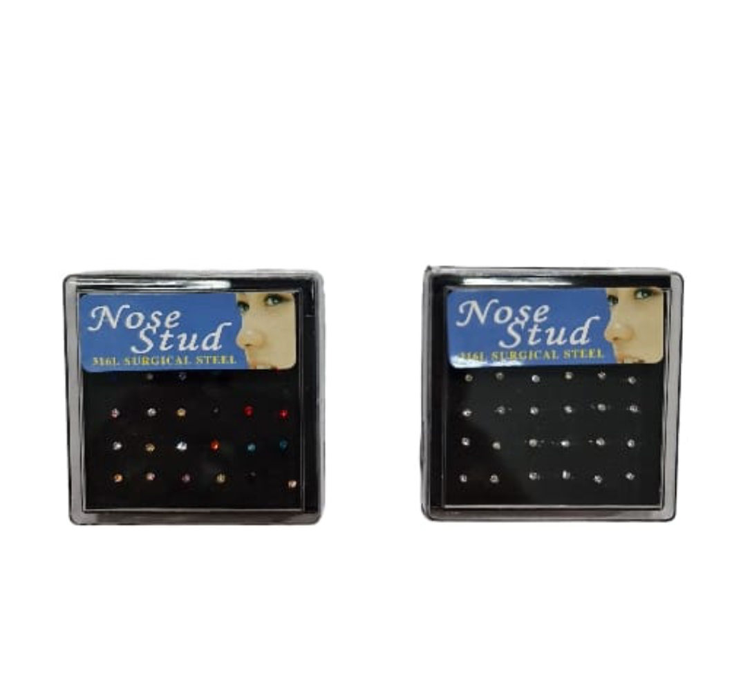 Piercing recto piedra chica x 24unds.  Color 