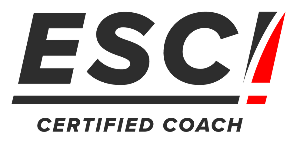 Logo ESC! Certified Coach su sfondo nero