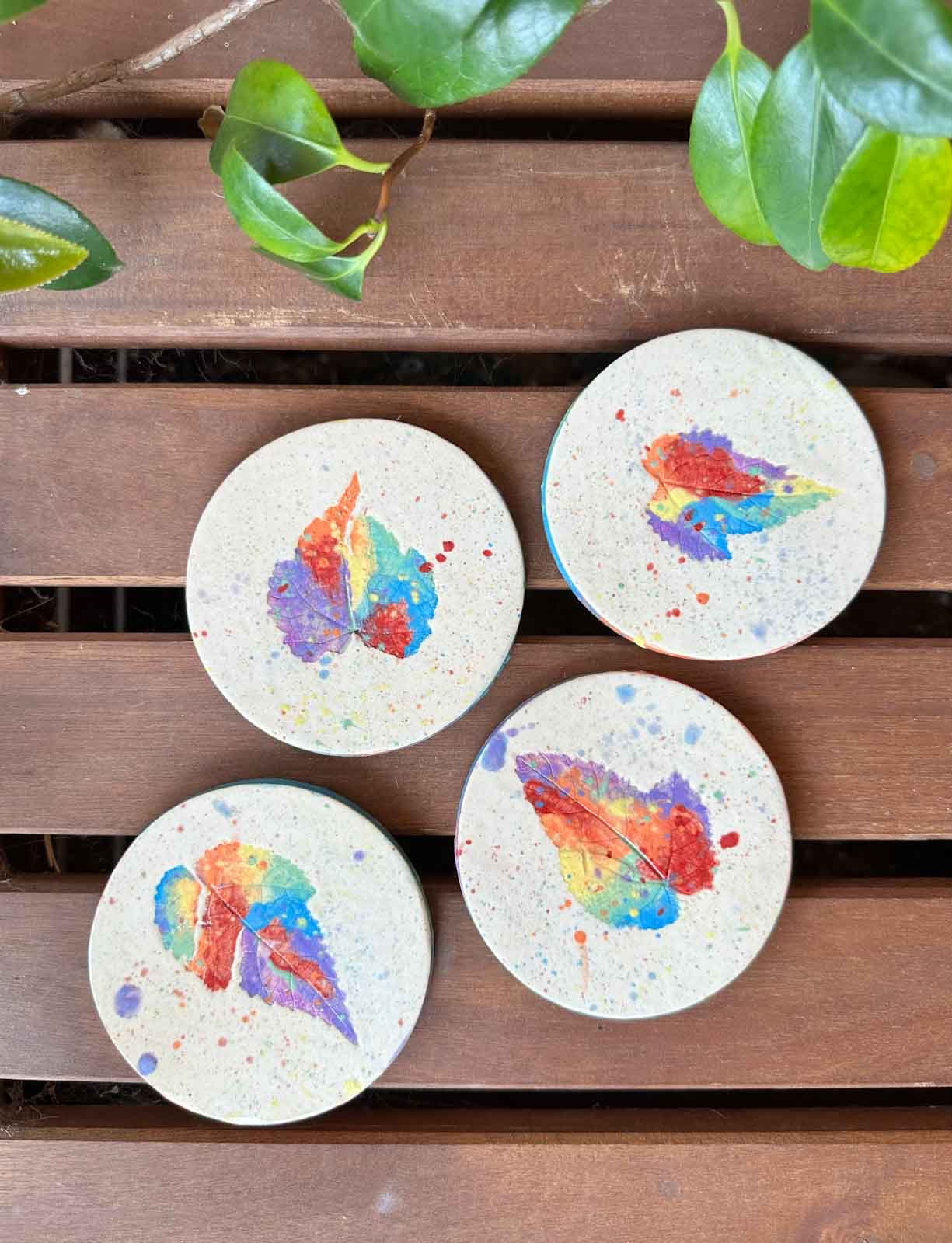 Rainbow Leaf Coaster