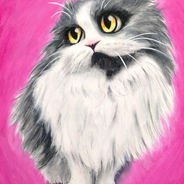 ペット画家加藤トシユキ　のオーダー制作　スコティッシュフォールドの絵​