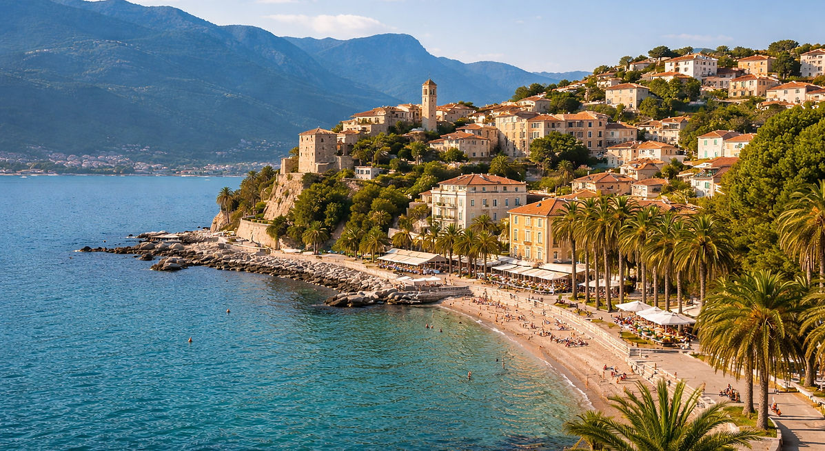 Herceg Novi by the sea at dusk.jpg