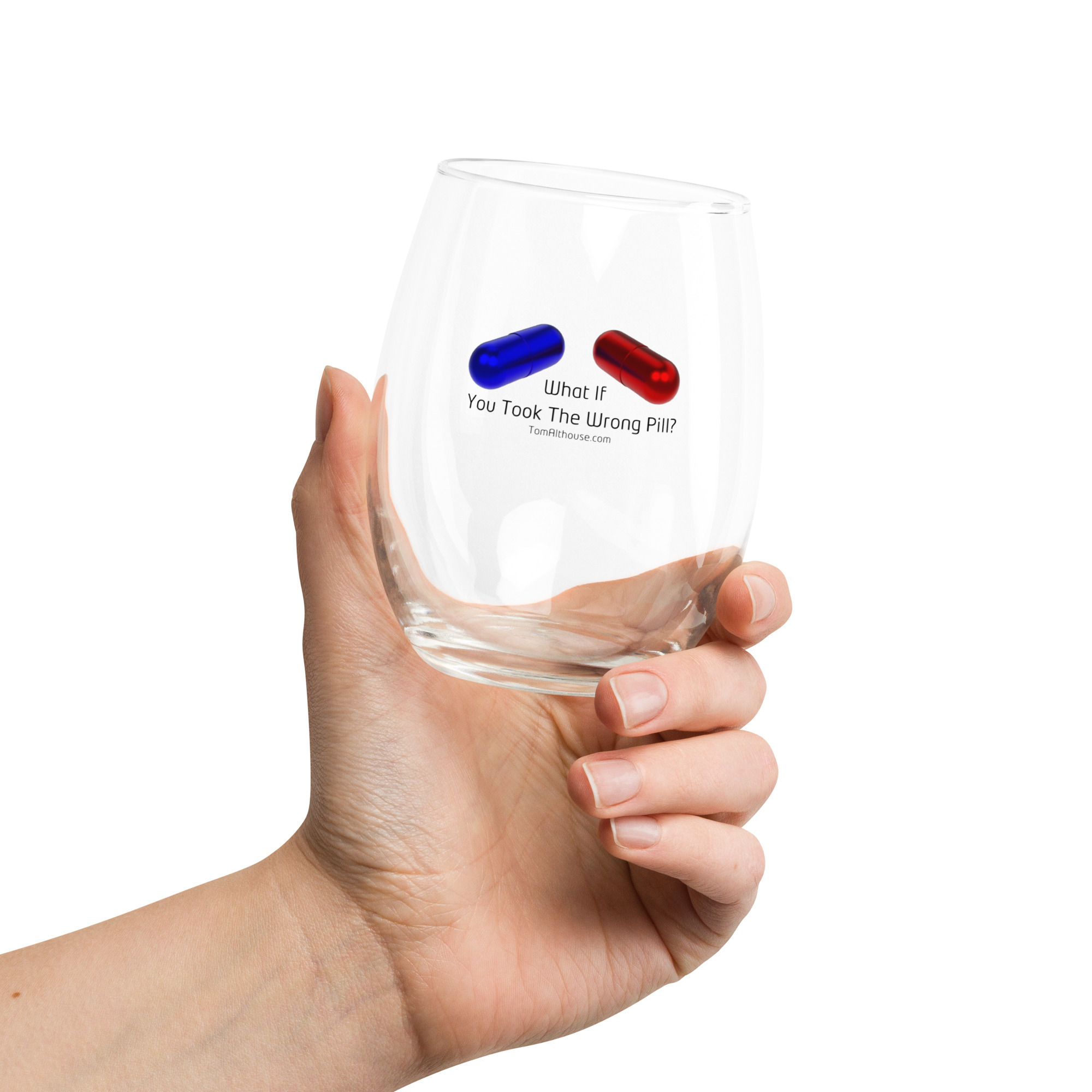 Stemless wine glass