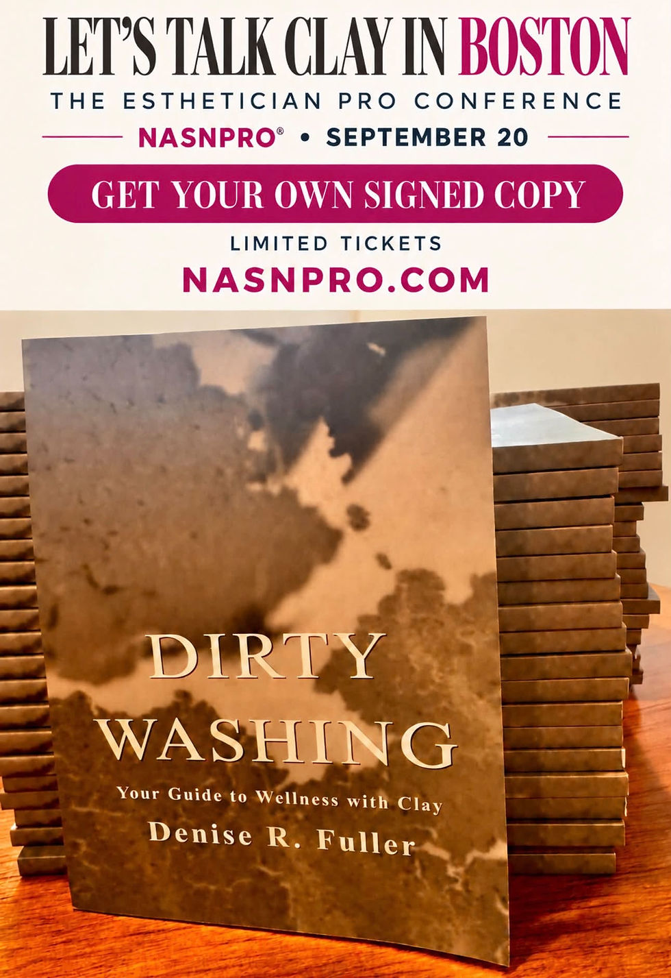 Dirty Washing Author to Attend the Boston Esthetician PRO Conference for licensed professionals in beauty of the New England area.