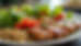 Eye-level view of a balanced meal with colorful vegetables and lean protein on a plate