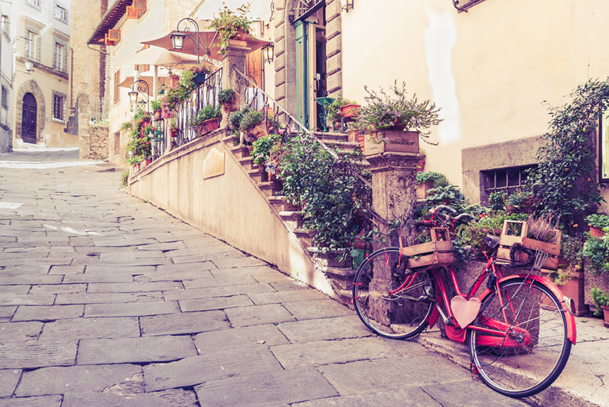 Red Bicycle in Tuscany
