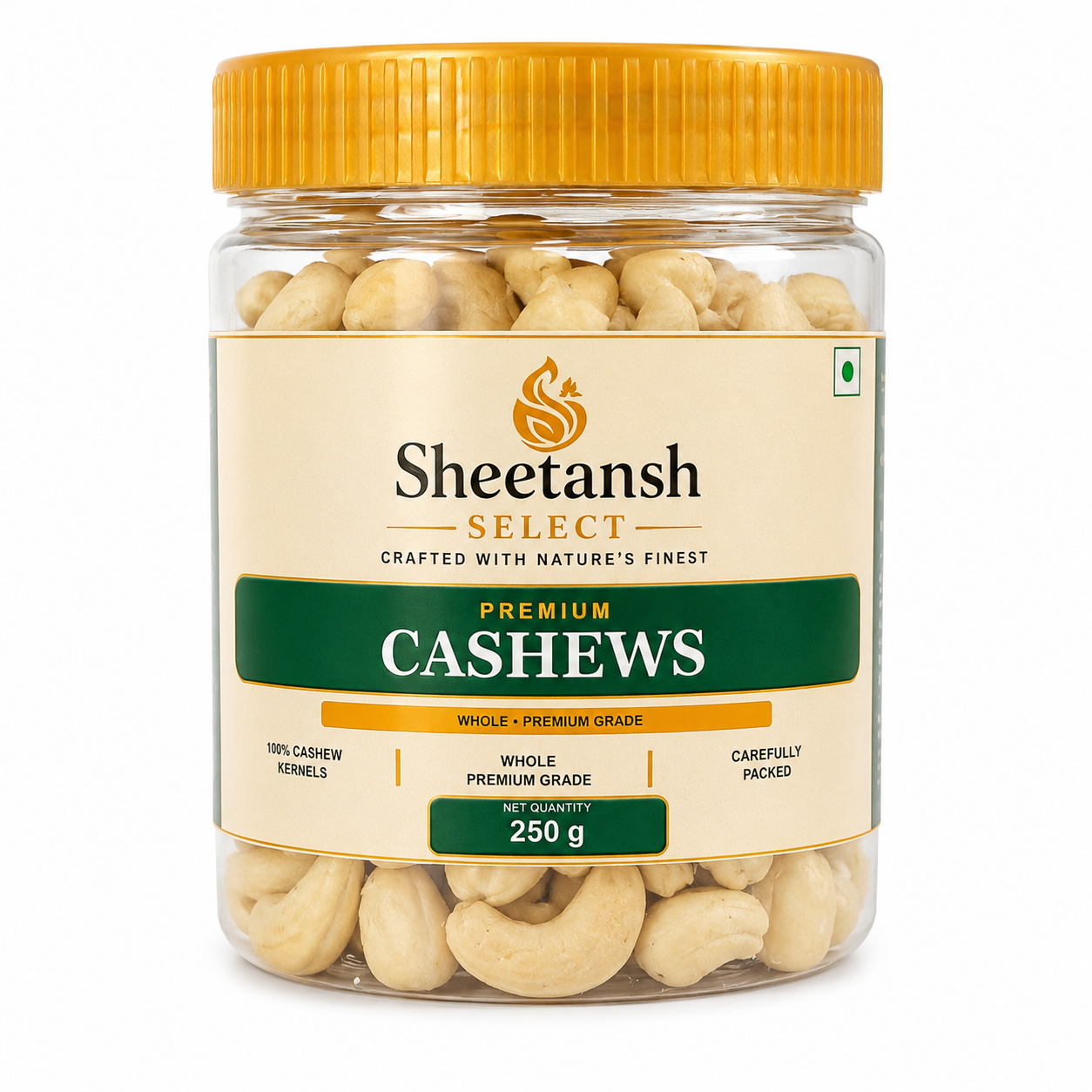 Sheetansh Select Premium Whole Cashews W320 250g Jar