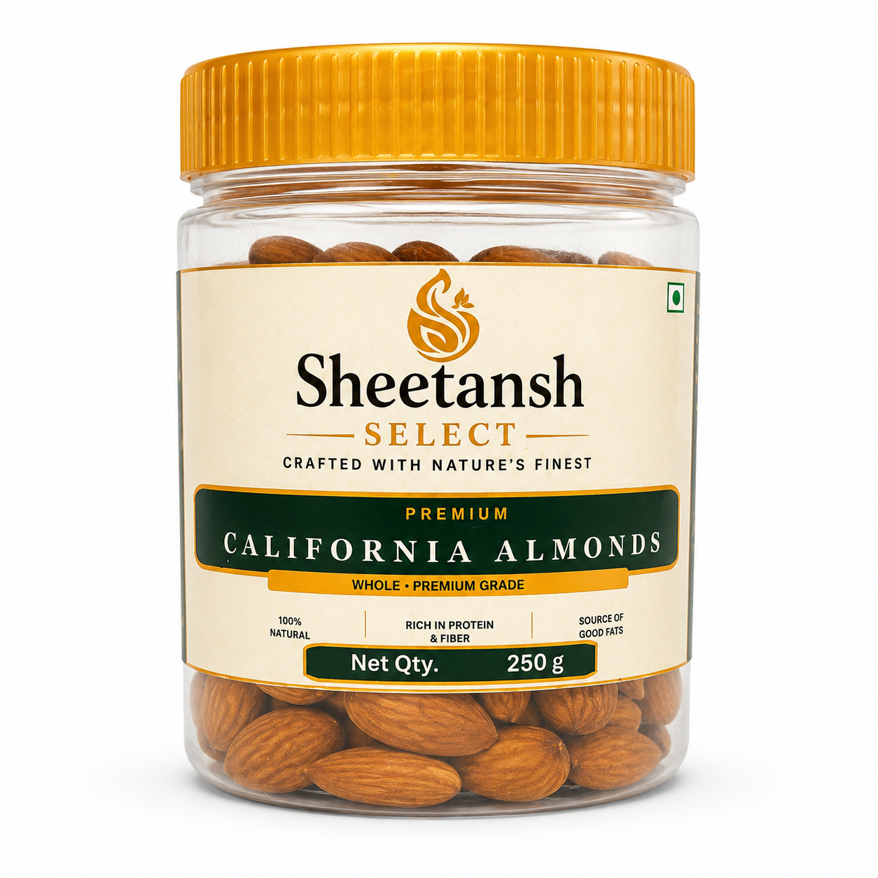 Sheetansh Select Premium California Almonds 250g Jar