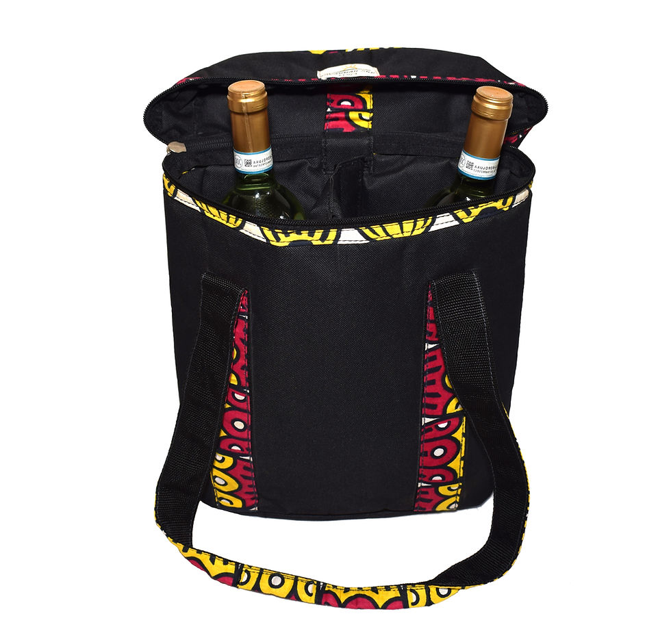 Thumbnail: Double Wine Bottle Carrier with Khanga
