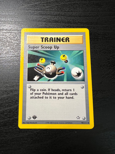 Neo Genesis 1st Edition 98/111 Super Scoop Up Pokemon Card | Cheeses Treasures Neo Genesis 1st Edition 98/111 Super Scoop Up Pokemon Card | Cheeses Treasures