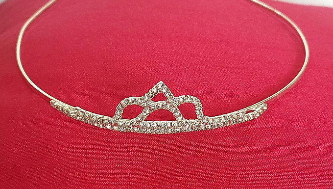 Girl woman TIARA Silver color hair band (set of 1)