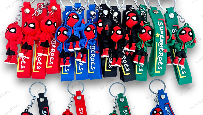 Spiderman Keychains (w/ wrist band)