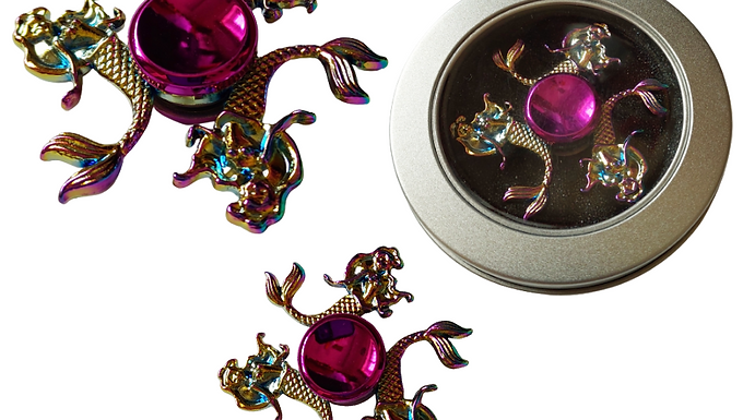 High Quality Fidget Full Metal Spinner(6 cm Diameter)-Mermaid Design (Pack of 1)
