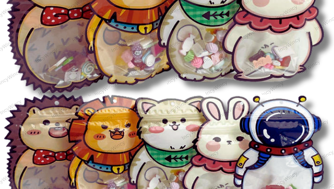 Animal Cartoon Shape Ziplock Plastic Bags